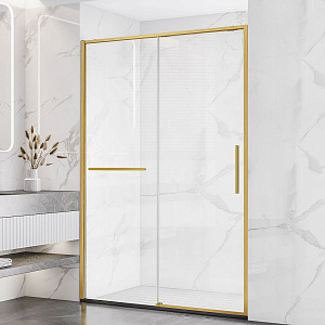 Душевая дверь 1200 Vincea Slim Soft  брашированное золото стекло 6 мм прозрачное