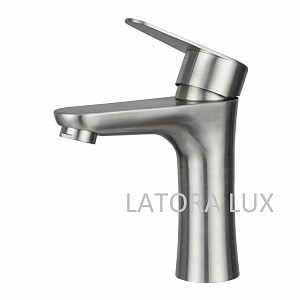 Смеситель Latora Lux для раковины шаровый нержавеющая сталь 1423LL