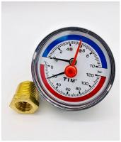 Термо-манометр 0-6/10 бар 0-120С D80 аксиальный
