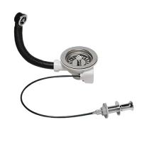 Выпуск для мойки 3,5 с квадратным переливом автомат PUS113-PP