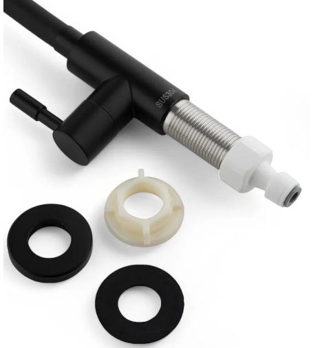 Кран с гибким изливом для питьевой воды ЧЕРНЫЙ