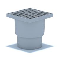 Трап D110 вертикальный 150*150 решетка нержавеющая сталь