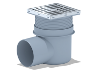 Трап D110 горизонтальный регулируемый 150*150 решетка нержавеющая сталь