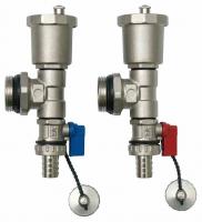 Концевая группа Tim 1" для коллектора комплект красный/синий