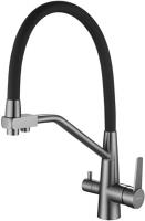 Смеситель кухни с фильтром оружейная сталь Haiba HB76822-3