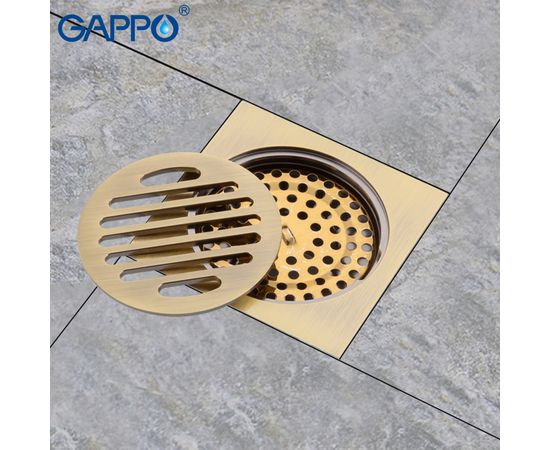 Трап D50 прямой 100*100 решетка бронза