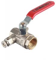 Кран шаровый Valtec 1/2 вн-вн с дренажем и воздухоотводчиком