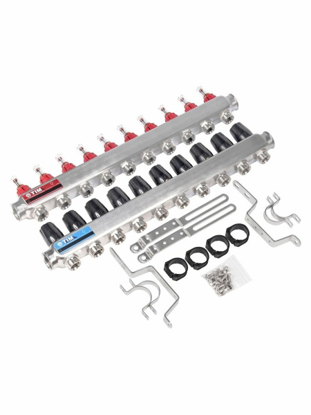 Коллекторная группа Tim 10 выходов с расходомерами