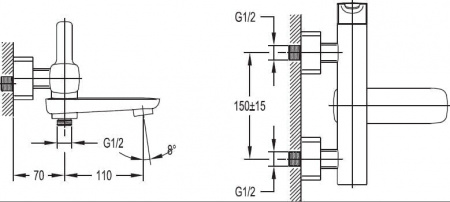 Смеситель ванны хром Cezares TESORO 01 без шланга и лейки