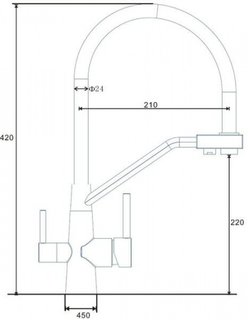 Смеситель кухни с фильтром сатин Esko K25B