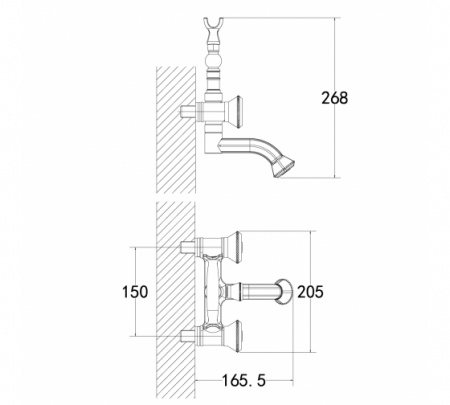 Смеситель ванны хром Lemark  LМ66140RВ