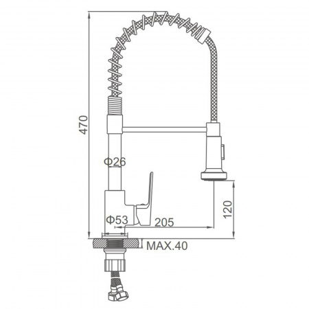 Смеситель кухни матовое золото Accoona A44126AW