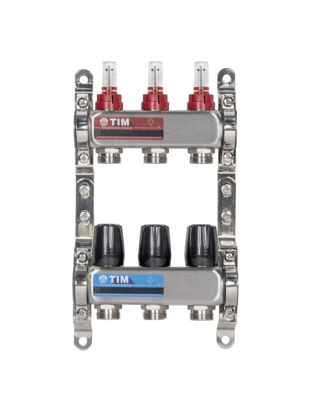 Коллекторная группа Tim 3 выхода с расходомерами