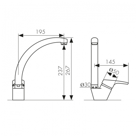 Смеситель кухни песочный Kaiser  55244-16