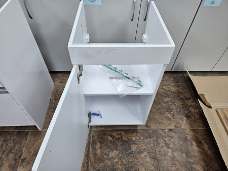 Тумба 46 см под столешницу белый глянец