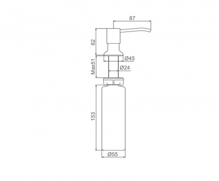 Дозатор встраиваемый для кухонной мойки бронза