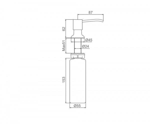 Дозатор встраиваемый для кухонной мойки бронза