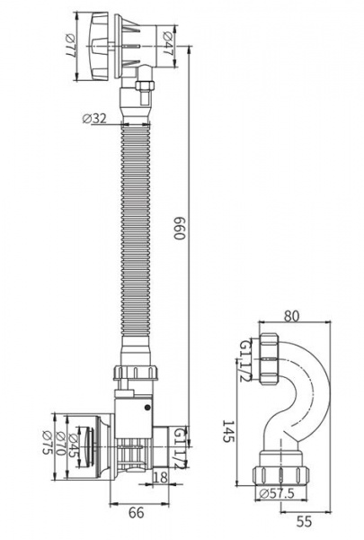 Обвязка для ванны оружейная сталь  1 1/2 автомат F68-29