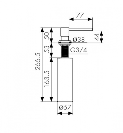 Дозатор встраиваемый для кухонной мойки сатин