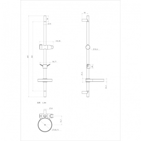 Стойка душевая хром Lemark LM8103C