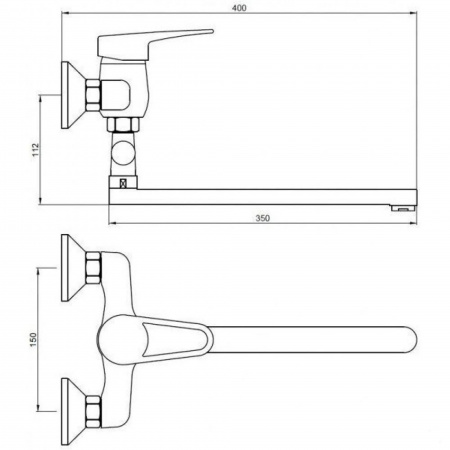 Смеситель ванны хром Kaiser  14055