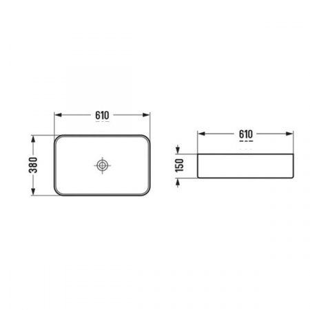Раковина 600 серая матовая накладная 78575MH-60