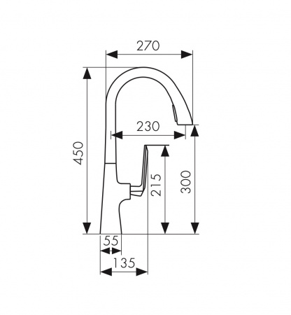 Смеситель кухни черный Kaiser  09066-2