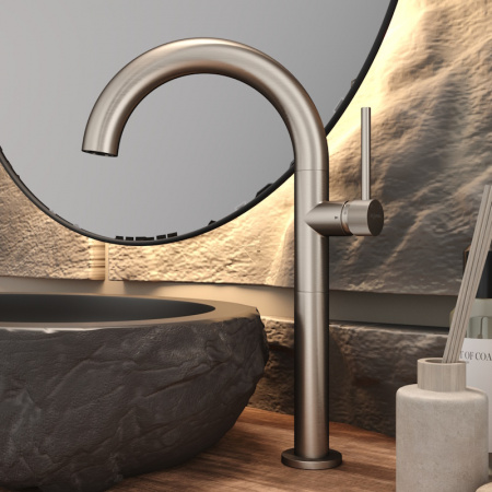 Смеситель раковины оружейная сталь Elghansa 16Н3781-Gun