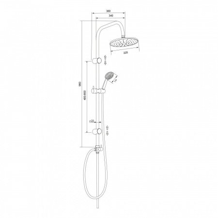 Стойка душевая черная Olives  KDC 01B