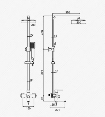 Душевой гарнитур  черный Accoоna  AF83201F