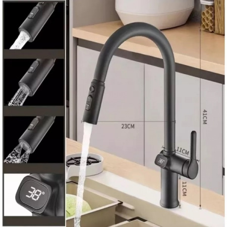 Смеситель кухни черный Esko  К15B 