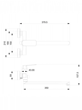 Смеситель ванны черный Osgard 63223