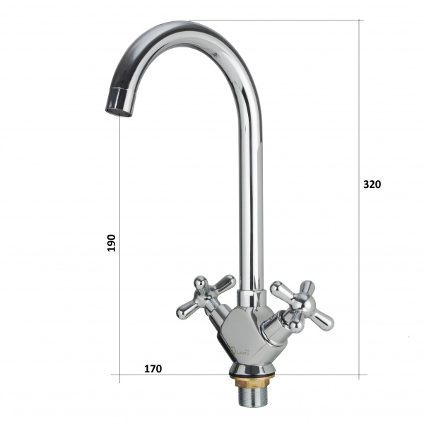 Смеситель кухни хром Latora Lux 2180LL
