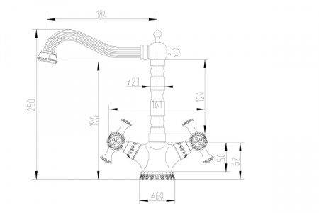 Смеситель кухни сатин Zorg  A7005K SL
