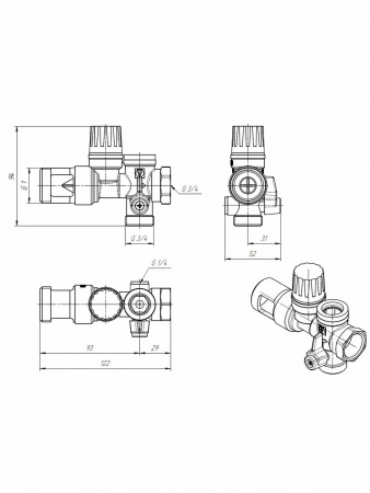 Группа безопасности Valtec для бойлера 3/4"