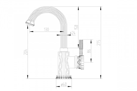 Смеситель раковины бронза Zorg  A113U BR