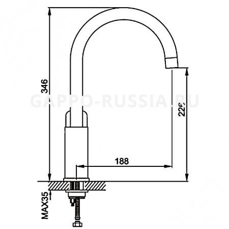 Смеситель кухни белый Gappo G4048
