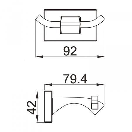 Крючок двойной Gappo оружейная сталь