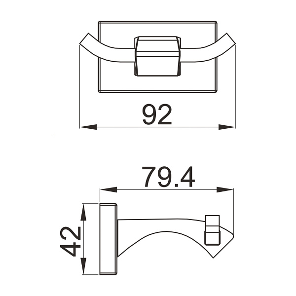 Крючок двойной Gappo оружейная сталь