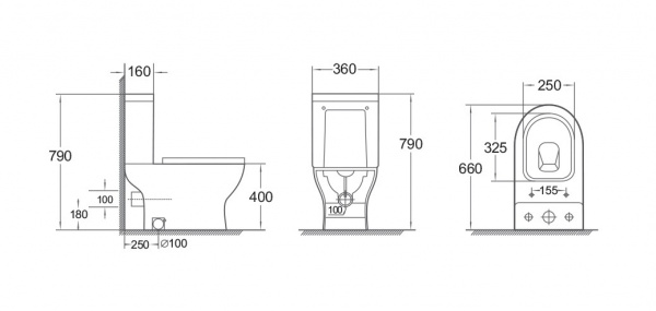 Унитаз со встроенным биде Olives CDB31126DP