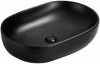 Раковина 600 черная матовая накладная овальная  sl1017mb