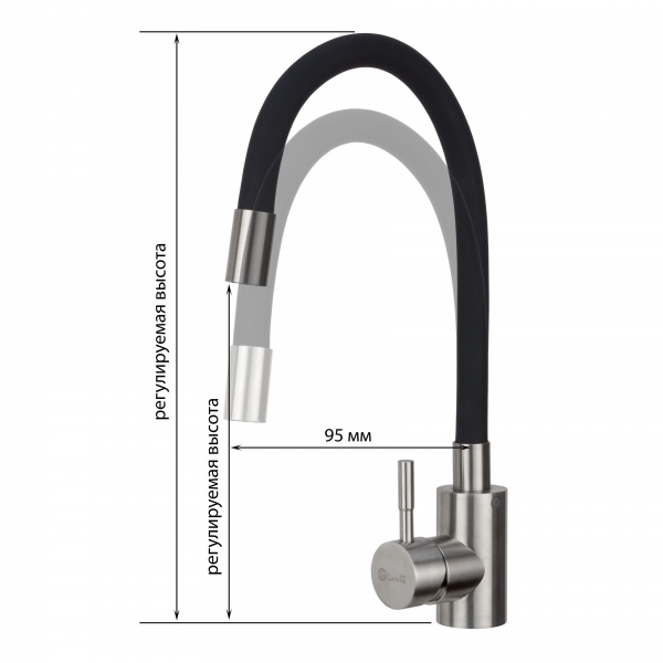 Смеситель кухни сатин Latora Lux  1196LL