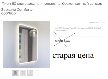 Зеркало Пион ш600 д800