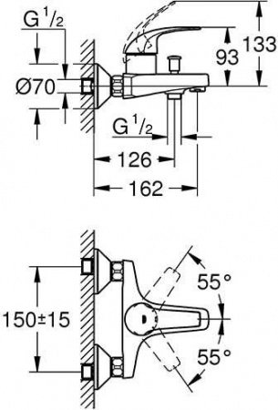 Смеситель ванны хром Grohe 23599000