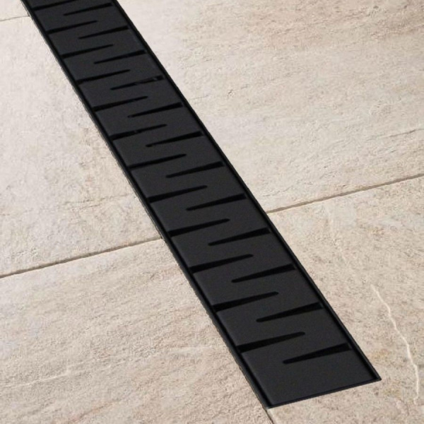 Трап-лоток 70*400 D40/50 решетка черный матовый