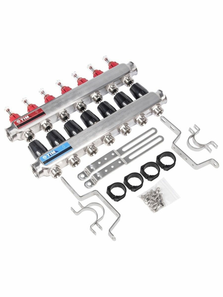 Коллекторная группа Tim 7 выходов с расходомерами