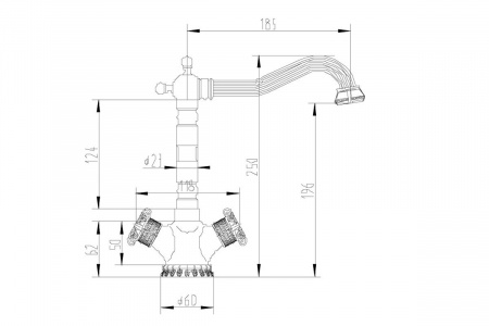 Смеситель кухни бронза Zorg  A3005K BR