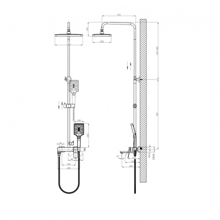Душевой гарнитур графит Osgard  52020