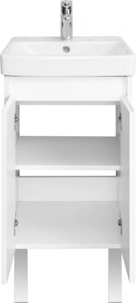 Тумба 45 см с раковиной + 2 ножки белая сканди адриана