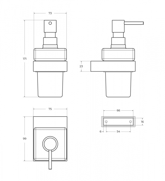 Дозатор для жидкого мыла Cezares сатин SLIDER-SOIS-V-IN 